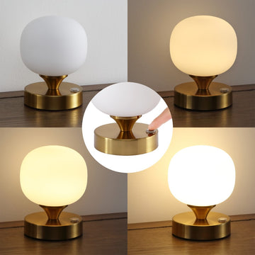 Owen 6.13" Bohemian Farmhouse Iron Rechargeable Integrated LED Table Lamp - JONATHAN Y